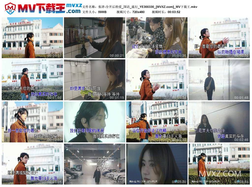 张津-分开后的爱_国语_流行_YE300330